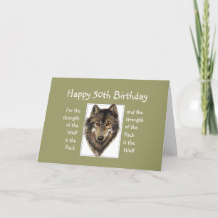 Custom 50th  Birthday Wolf Pack Family Quote Card