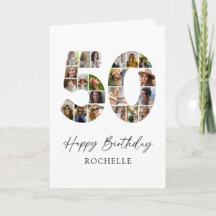 Custom 50th Photo Birthday Greeting Card