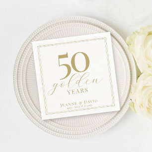 Custom 50th Wedding Anniversary Elegant  Napkin