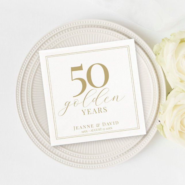 Custom 50th Wedding Anniversary Elegant  Napkin (Creator Uploaded)