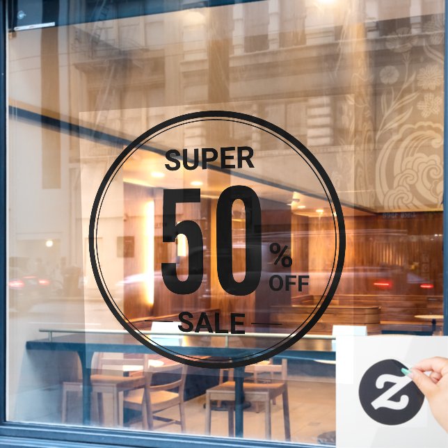 custom 52" Round SUPER SALE Simple Black Store (Cafe Window)