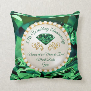 Custom, 55th Wedding Anniversary Gifts for Parents Cushion