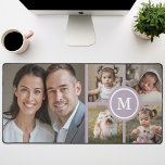 Custom 5 Photo Collage Dusty Purple Family Desk Mat<br><div class="desc">Personalise your workspace with this elegant desk mat featuring a customisable 5-photo collage design and soft dusty purple accents. Perfect for showcasing family memories,  pets,  or favourite moments,  this desk mat combines functionality with sentimental value,  making it ideal for home offices or gifting.</div>