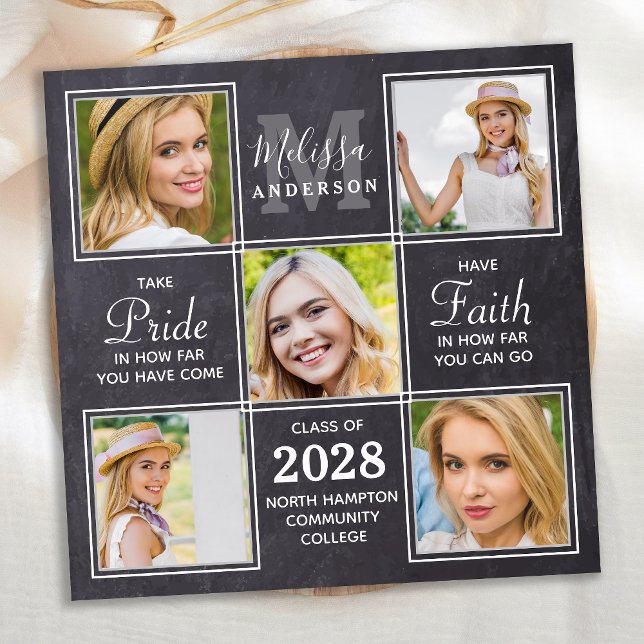Custom 5 Photo Collage Graduation Announcement (Creator Uploaded)
