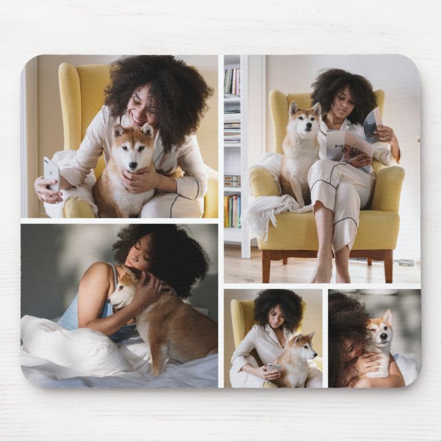 Custom 5 Photo Collage Mousepad (Front)