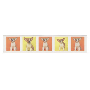 Custom 5 Photo Collage Your Pet Dog Picture On Short Table Runner