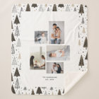 Custom 5 Photos Collage Name Winter Pine Trees