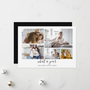 Custom 5 Photos Typography Holiday Card
