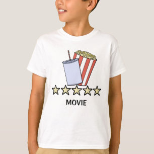 Custom 5 Star Movie Review Popcorn Drink Film T-Shirt