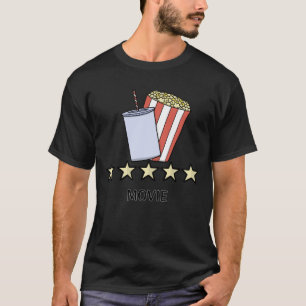 Custom 5 Star Movie Review Popcorn Drink Film T-Shirt