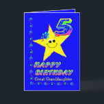 Custom 5th Birthday Stars for Great Granddaughter Card<br><div class="desc">Cute yellow stars with colourful flowers and numbers for great granddaughter's 5th birthday. Name of family member or friend may be added in template.  Original design by Anura Design Studio.</div>