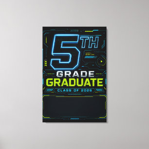 Custom 5th Grade Gamer Graduate 2026 Canvas Print