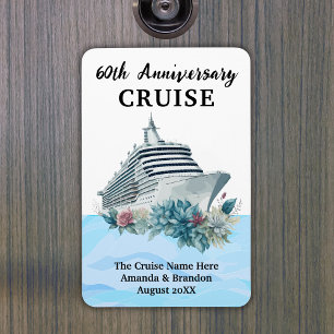 Custom 60th Anniversary Cruise Cabin Door Magnet