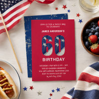 Custom 60th Birthday Family BBQ Party 4th July