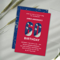 Custom 60th Birthday Family BBQ Party 4th July