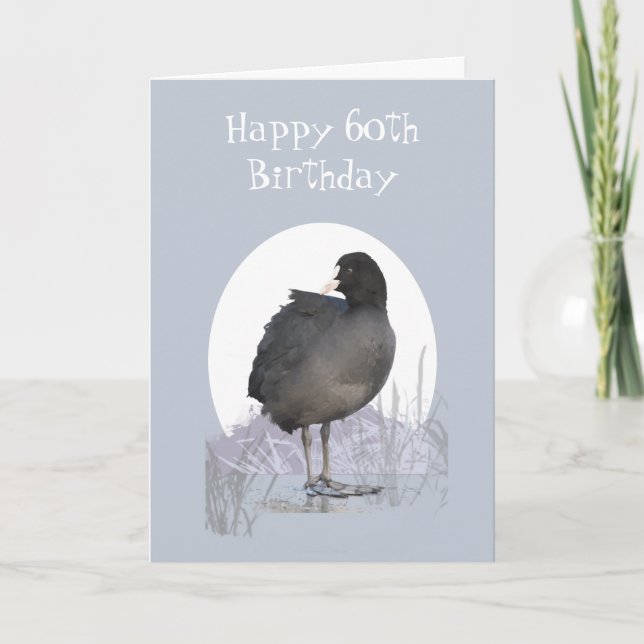 Custom 60th Birthday "Old Coot" Funny Bird Humor Card (Front)
