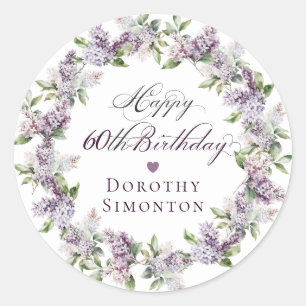Custom 60th Birthday Purple Lilac Envelope Seal