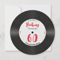 Custom 60th Birthday Retro Music Record Rocking 