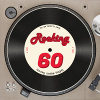 Custom 60th Birthday Retro Music Record Rocking