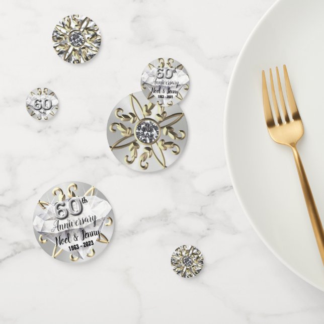 Custom 60th Diamond Anniversary Table Confetti (Group)