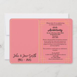 Custom 60th Diamond Jubilee Anniversary Invitation