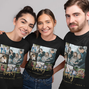 Custom 6 family photo collage text template T-Shirt