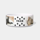 Custom 6 Pet Photo Collage Cat Name Bowl