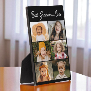 Custom 6 Photo Collage Best Grandma Ever Plaque