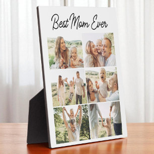 Custom 6 Photo Collage Best Mum Ever Plaque