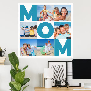 Custom 6 Photo Collage for Mum – Modern Office Art Poster
