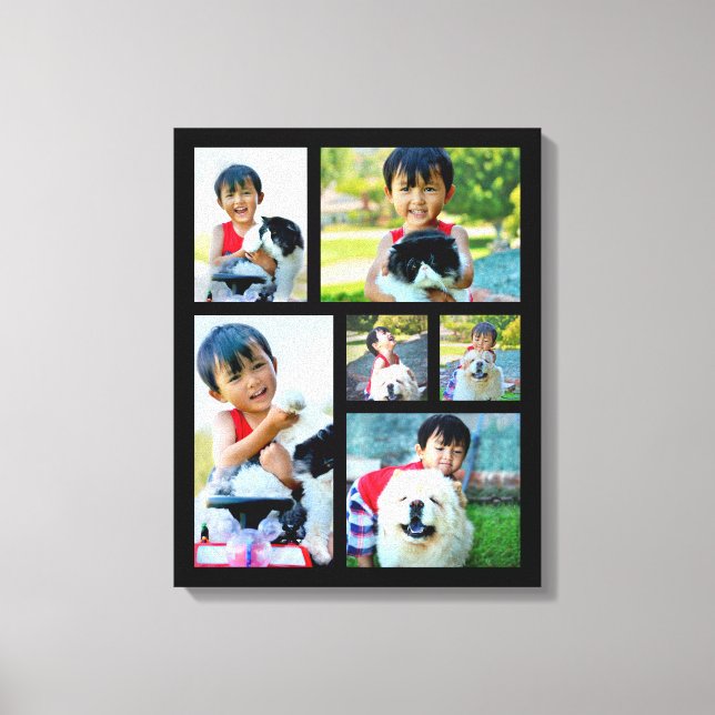 Custom 6 Photo Collage Mosaic Wrapped Canvas (Front)