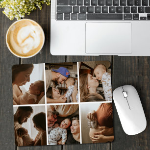 Custom 6 Photo Collage Personalized Family Kids Mouse Pad