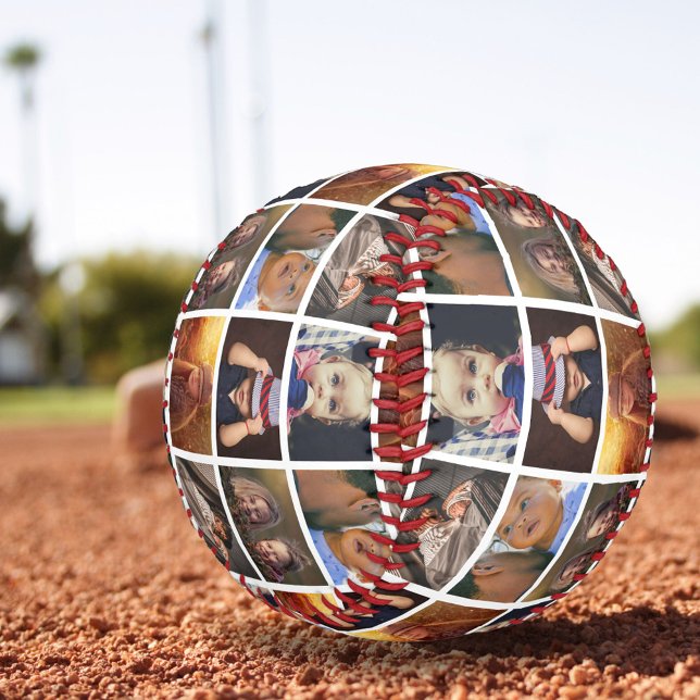Custom 6 Photo Collage Picture Pattern Baseball (Creator Uploaded)