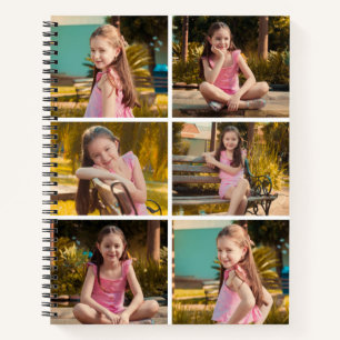 Custom 6 Photo Collage Spiral Notebook