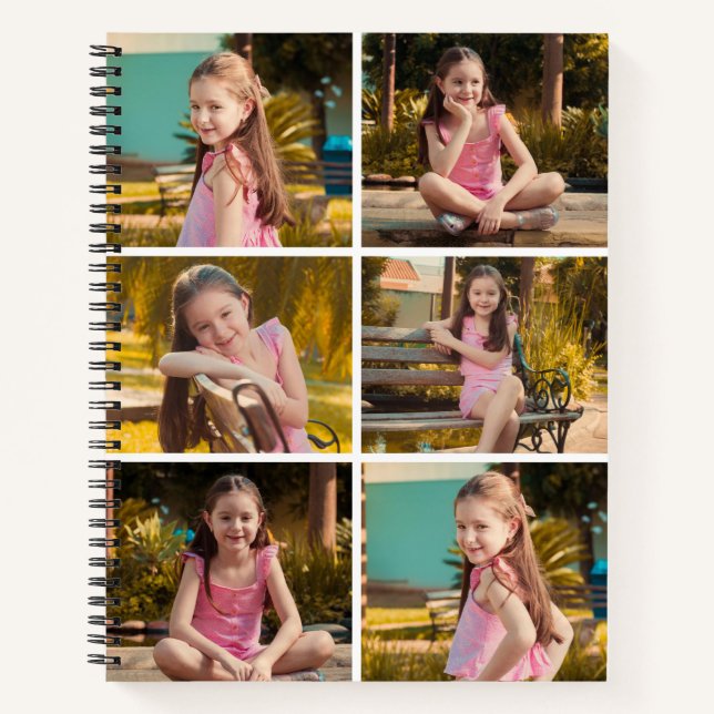 Custom 6 Photo Collage Spiral Notebook (Front)