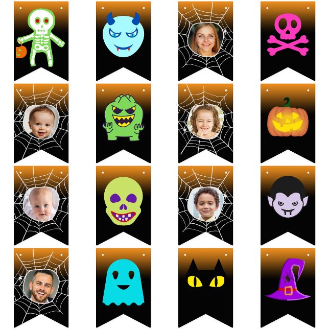 Custom 6 Photo Halloween Party Happy Halloween fun Bunting (Creator Uploaded)
