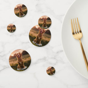 Custom 6 Photo With Your Pet Dog 6 Name Picture On Confetti