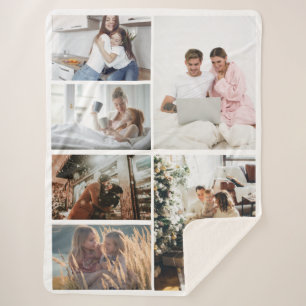 Custom 6 Photos Instagram Collage Sherpa Blanket