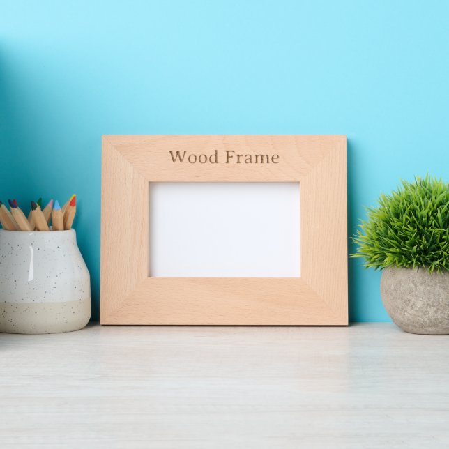 Custom | 6" x 4" Laser Etched Wood Photo Frame (Front)