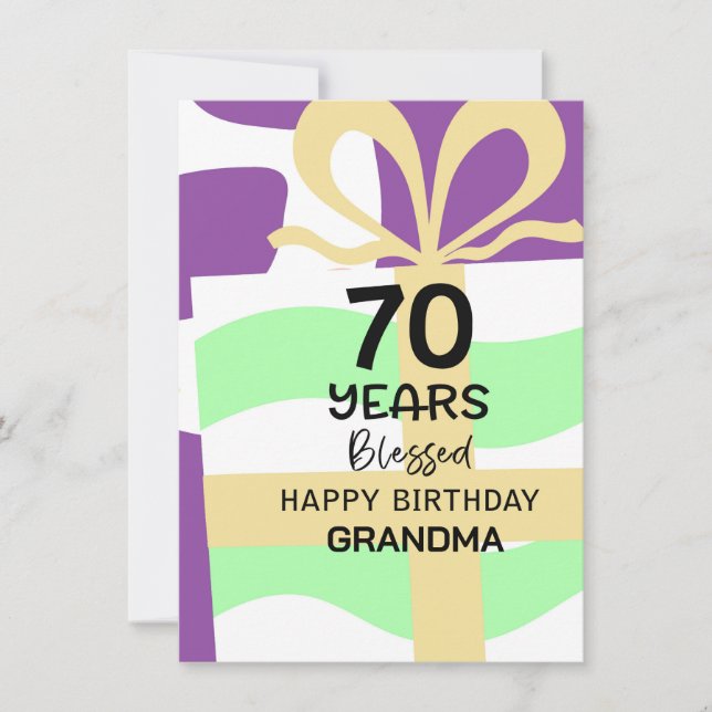 Custom 70th Birthday Grandma Blessed Bible Verse (Front)