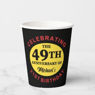 Custom 70th Birthday Humour Paper Cups