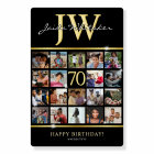 Custom 70th Birthday Photo Collage with Initials 