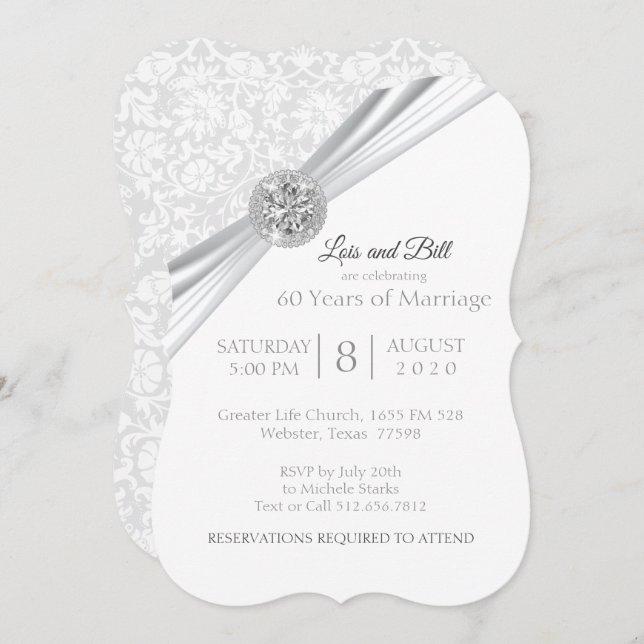 Custom - 75th / 60th Diamond Anniversary Design Invitation (Front/Back)