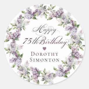 Custom 75th Birthday Purple Lilac Envelope Seal