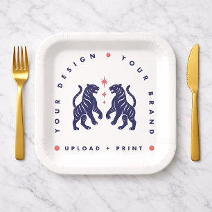 Custom 7" Paper Plate   Your Design Square Plates