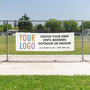 Custom 8 ft Vinyl Banner Outdoor or Indoor White