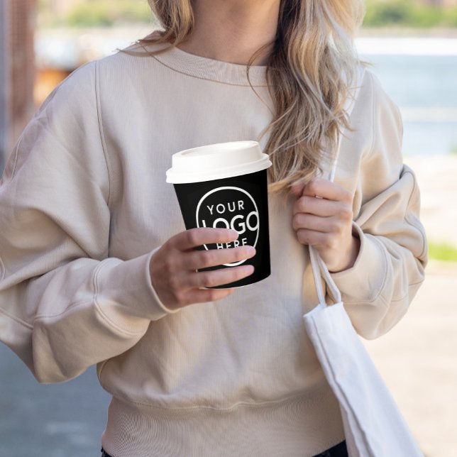 Custom 8 oz Paper Coffee Cups Business Logo (Creator Uploaded)