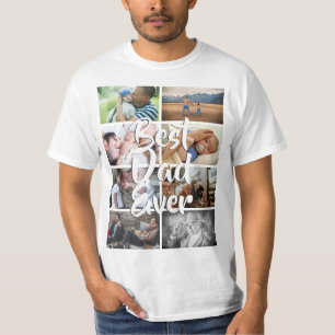 Custom 8 photo collage best dad ever picture DIY T-Shirt
