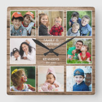 Custom 8 Photo Collage Family Quote Reclaimed Wood