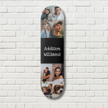 Custom 8 Photo collage Personalised Name Black